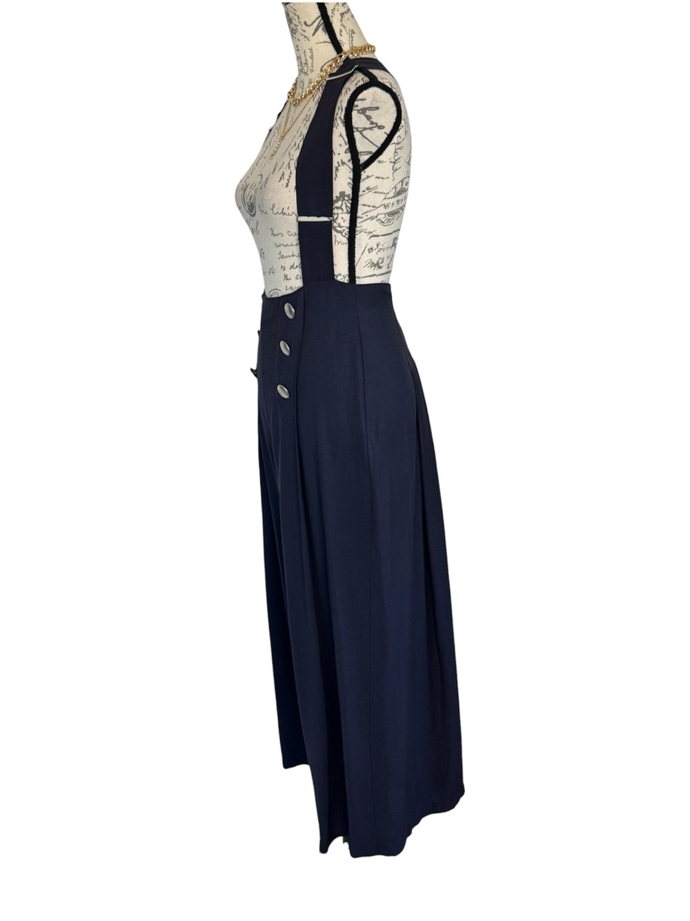 Vintage NINA K Wide Leg Overall/Navy Blue/Size 12 - Picture 3 of 7